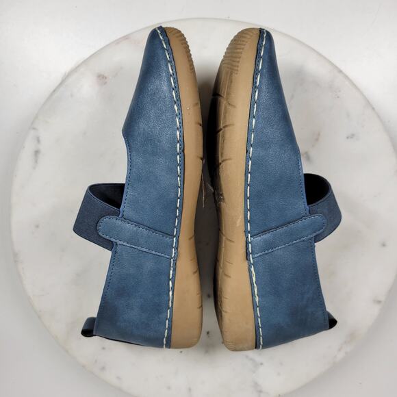 GC‎ Lira Leather Mary Janes Womens 7 Metallic Blue Closed Toe Shoes - Picture 7 of 16
